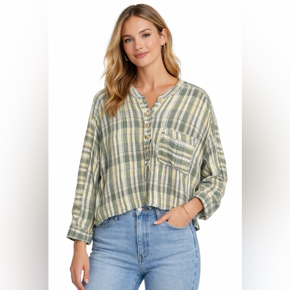 Pilcro (Anthropologie) Breezy Plaid Button-Down – Women’s Sz S